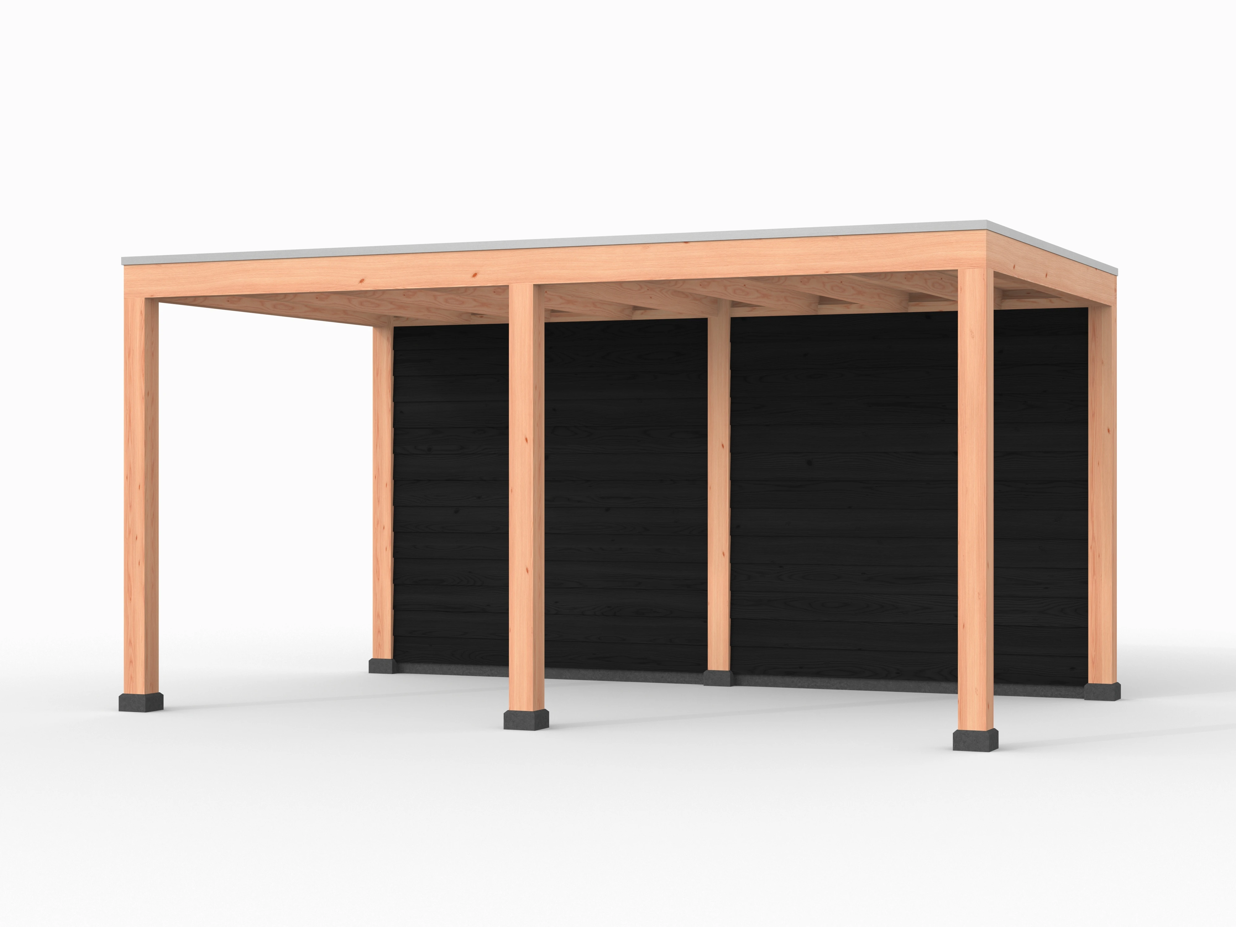 Douglas overkapping, 500 x 300, met achterwand, Westwood Elegant zwart - Afbeelding 1